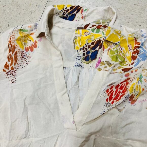 FREE PEOPLE Field Of Butterflies Tunic Top Size Medium Boho Chic Hi-Low - Picture 8 of 13